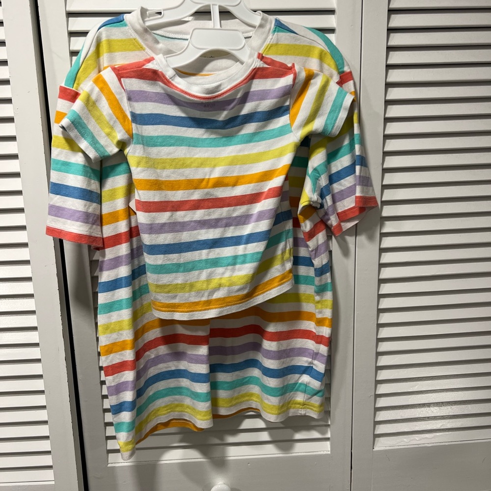 Carter’s matching rainbow stripe family pajamas